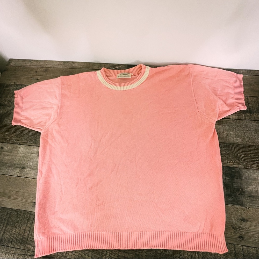 L.L Bean Pink Ringer Top